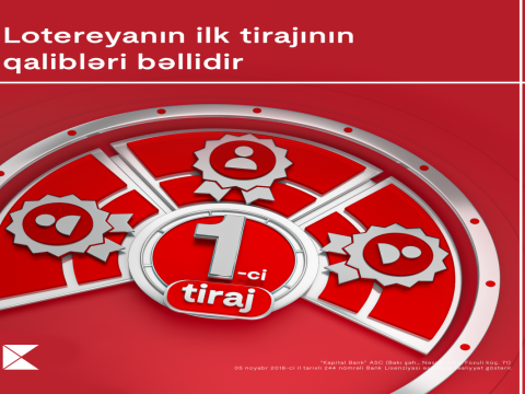 Kapital Bank-ın nağd kredit lotereyasının 1-ci tirajının qalibləri bəlli oldu