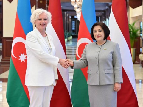 Sahibə Qafarova latviyalı həmkarı ilə GÖRÜŞDÜ