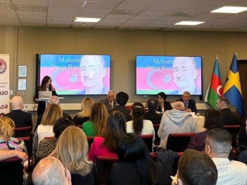 İsveçdə Rəsulzadənin 140 illiyinə həsr olunmuş konfrans keçirilib - FOTO