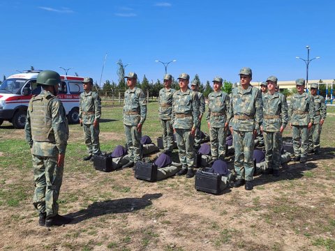 Hərbçilərə döyüş hazırlığı məşğələləri keçirilib - FOTO