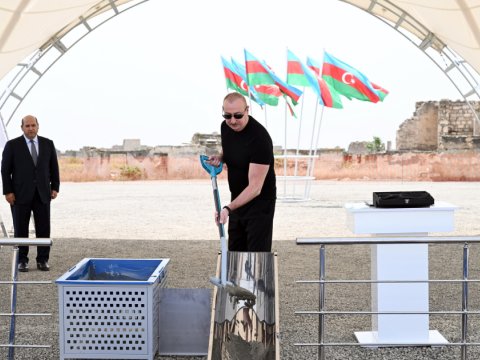 İlham Əliyev Ağdamda daha iki kəndin təməlini qoydu - FOTOLAR