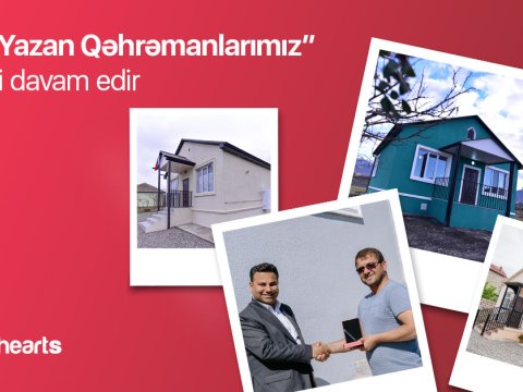 Qırmızı Ürəklər Fondu qazi ailəsinə 3 otaqlı ev hədiyyə etdi