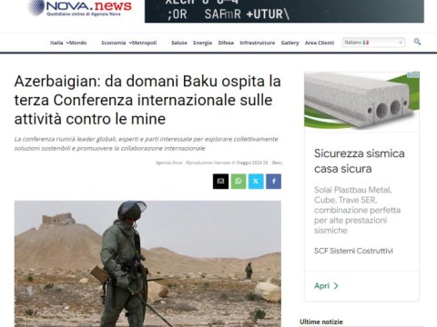 İtaliya saytları Azərbaycan üzləşdiyi mina problemindən yazdı