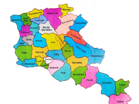 Qərbi Azərbaycan rayonlarının XƏRİTƏSİ