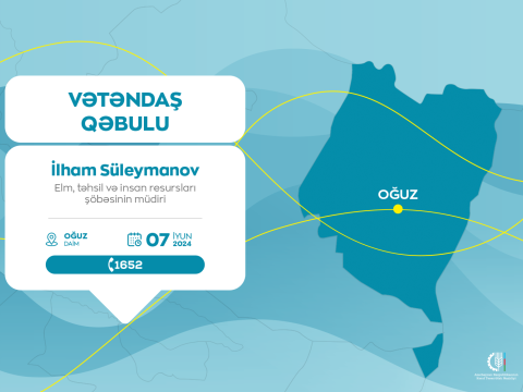 İlham Süleymanov Oğuzda vətəndaşları qəbul edəcək