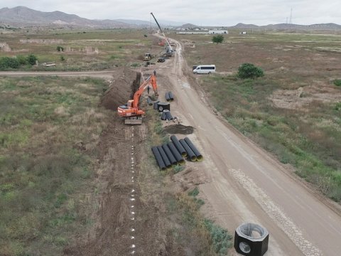 Cəbrayıl şəhərində içməli və tullantı su infrastrukturları yaradılır - VİDEO