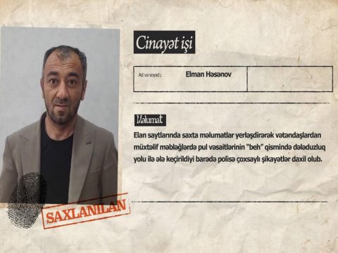 Bu dələduzun aldatdığı şəxslər polisə getsinlər