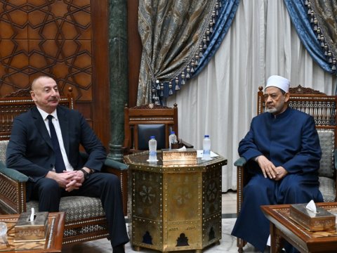 Prezident Əhməd Əl Tayyiblə görüşdü - FOTO