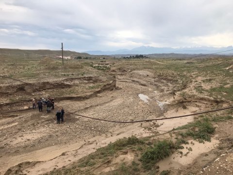 Goranboyda təbii fəlakətin fəsadları aradan qaldırılır