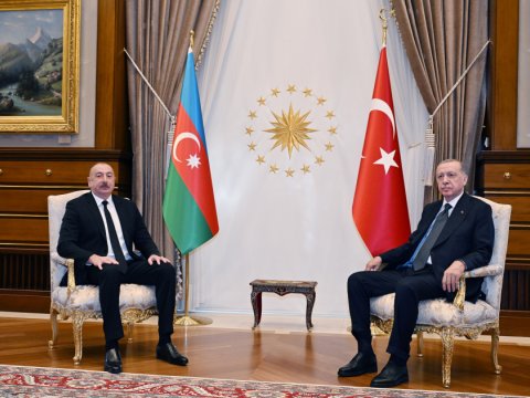 İlham Əliyevlə Ərdoğan təkbətək görüşüb - FOTO