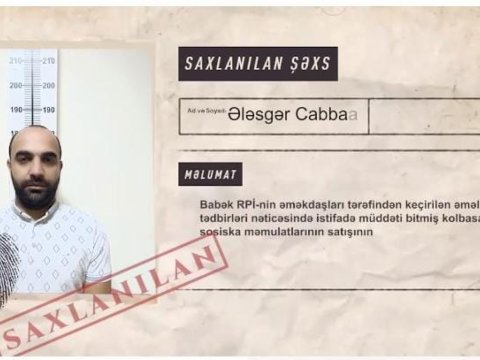 Yararsız kolbasa və sosiska satan şəxs saxlanıldı - VİDEO