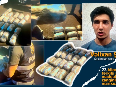 Ölkəyə qaçaqmalçılıqla 23 kq marixuana gətirən narkokuryer saxlanıldı