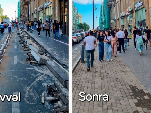 Sahil metrostansiyasının qarşısı belə oldu - FOTO