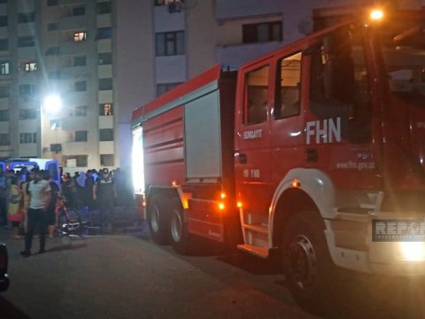Sumqayıtda yanğın: Tüstüdən zəhərlənənlər var - YENİLƏNİB