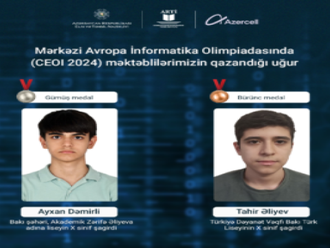 Mərkəzi Avropa İnformatika Olimpiadasında məktəblilərimiz uğur qazandı