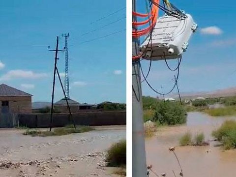 Su anbarı daşdı - 100-ə yaxın evi su basdı - VİDEO