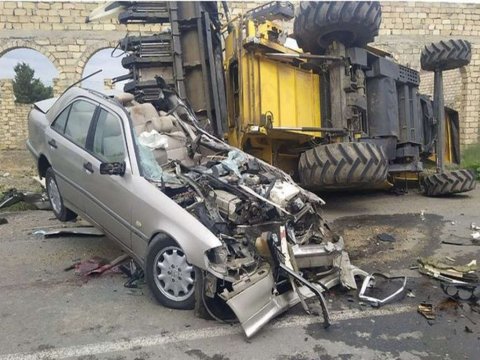 İmişlidə ağır qəza - Sürücü öldü