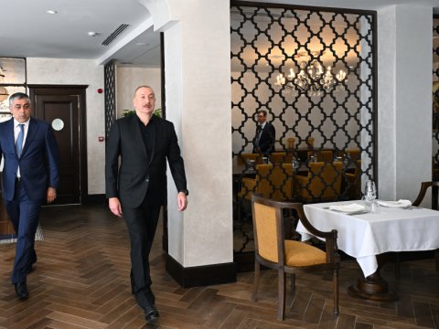 İlham Əliyev Xankəndidə “Qarabağ” hotelinin açılışında - FOTOLAR