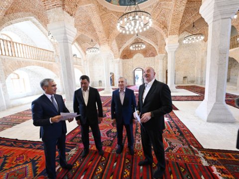 Azərbaycan, Özbəkistan və Qırğızıstan liderləri Şuşada - FOTO