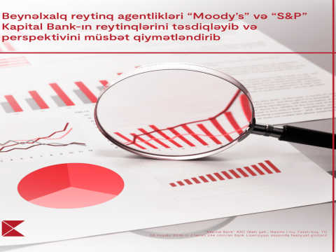 &ldquo;Moody&rsquo;s&rdquo; və &ldquo;S&P&rdquo; Kapital Bank-ın reytinqlərini təsdiqləyib