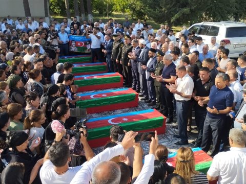 7 şəhidin nəşi dəfn üçün Xocavəndə APARILDI