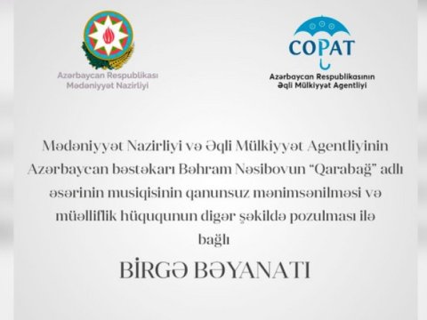 "Qarabağ" mahnısı ilə bağlı rəsmi AÇIQLAMA&nbsp;