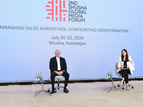 İlham Əliyev Şuşada çıxış etdi - FOTO