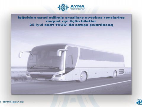 Qarabağa avtobus reyslərinə avqust ayı üçün biletlər satışa çıxarılır