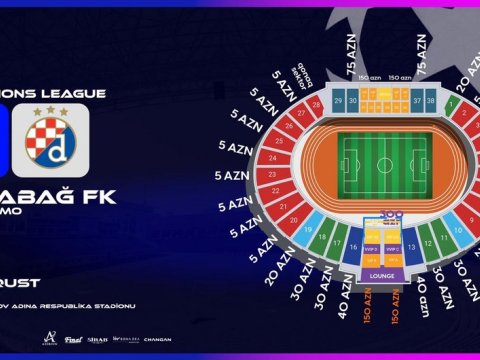 &nbsp;"Qarabağ" - "Dinamo" matçının biletləri satışa çıxarılır - Sabahdan...