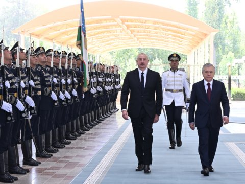 Özbəkistanda İlham Əliyevin rəsmi qarşılanma MƏRASİMİ