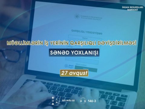 İş yerini dəyişdirmək istəyən müəllimlərin nəzərinə!