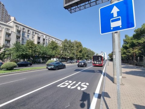 Tbilisi prospektində xüsusi hərəkət zolağı təşkil edilir