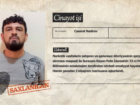 Keçmiş məhkumdan 3 kq narkotik götürüldü&nbsp;- VİDEO