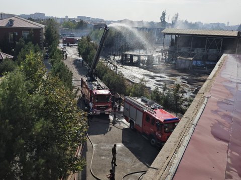 SOCAR-ın müəssisəsindəki yanğın söndürüldü - VİDEO