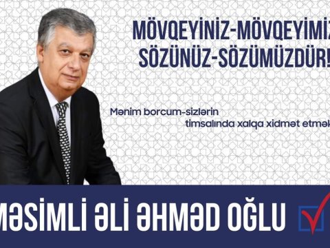Əli Məsimlinin seçki qərargahı seçicilərə müraciət etdi