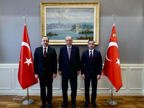 Azərbaycan nümayəndələri Ərdoğanın qəbulunda - FOTOLAR