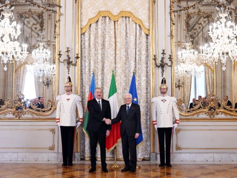 Prezidentlərin birgə işçi naharı - FOTOLAR