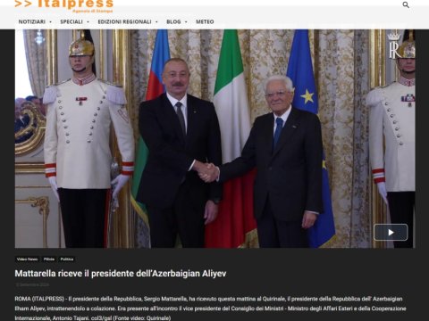 İlham Əliyevin Romaya səfəri&nbsp;İtaliya mediasında