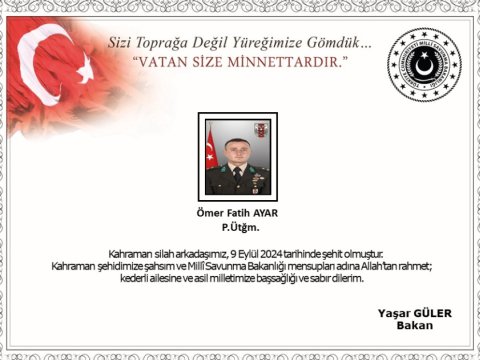 Türkiyə Ordusu şəhid verdi