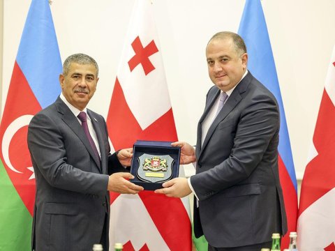 Zakir Həsənov gürcü həmkarı ilə görüşdü - FOTOLAR