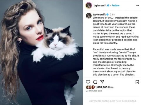 Teylor Svift Kamala Harrisə dəstəyini AÇIQLAYIB