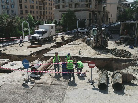 Bakıda yeni su və kanalizasiya layihələri - FOTOLAR