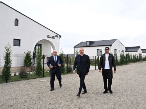 İlham Əliyev Ağdamın Kəngərli kəndində 