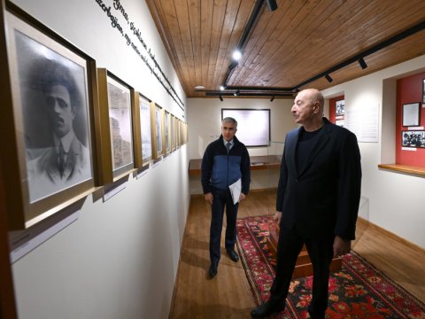 Prezident Şuşada Üzeyir Hacıbəylinin ev-muzeyinin açılışında