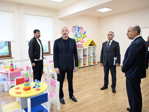 Dövlət başçısı Xankəndidə uşaq bağçasının AÇILIŞINDA