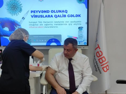Sumqayıtda qripə qarşı vaksinasiya aparıldı - FOTOLAR