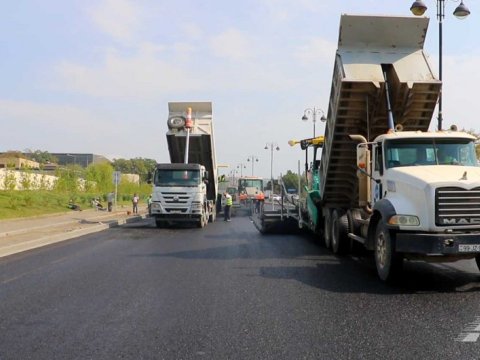 8 Noyabr prospekti&nbsp;asfaltlanır - VİDEO