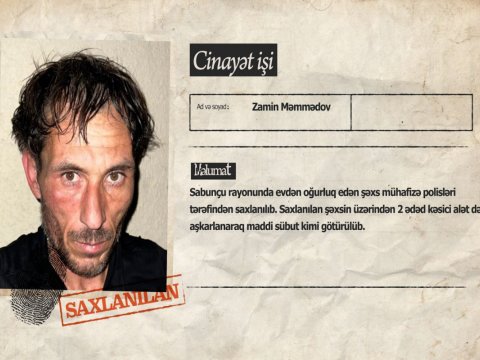 Evdən oğurluq edən şəxs mühafizə polisləri tərəfindən saxlanıldı