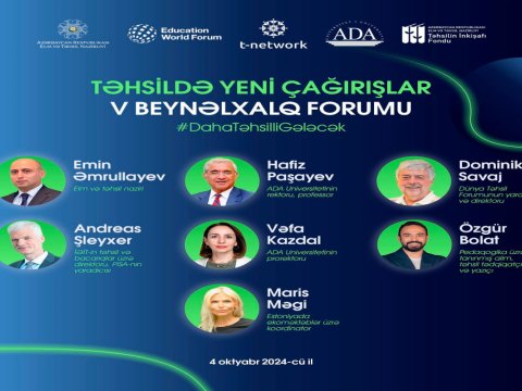 Təhsildə Yeni Çağırışlar V Beynəlxalq Forumu keçiriləcək