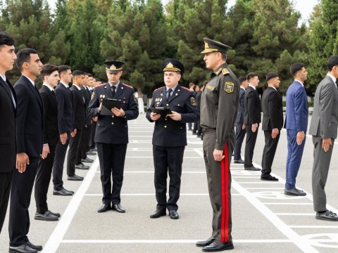 Vilayət Eyvazov sıra baxışı keçirdi&nbsp;- 45 müharibə iştirakçısı polisə qəbul olundu